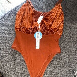 NWT Cupshe Rust Textured Bodysuit